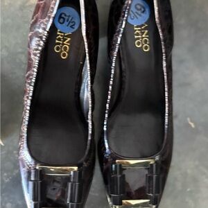 Franco Sarto Glossy Black Flats